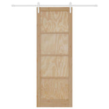 Sliding Door Manual Natural and white 83 x 232 cm 3333256