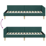 Corner Bed Frame with Headboard Dark Green 80 x 200 cm Fabric 42016105