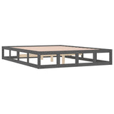 Bed Frame without Mattress Grey 150x200 cm King Size King Size Solid Wood 820803