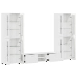 TV Cabinet Set FLORIN 3 pcs High Gloss White Engineered Wood 3397988