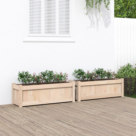 Garden Planters 2 pcs Solid Wood Pine 837450