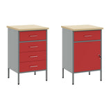 Work Cabinet with Drawer 5 pcs Red Engineered Wood and Steel 3321425