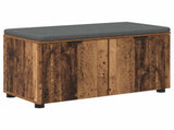Hall Bench Old Wood 80 x 38 x 46 cm Engineered Wood and Fabric 891486