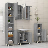 Bathroom Cabinet Grey Sonoma 30x30x95 cm Engineered Wood 815607