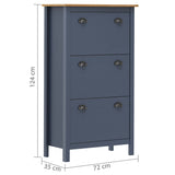 Shoe Cabinet Hill Grey 72x35x124 cm Solid Pine Wood 289005