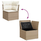 Garden Sofa Set with Storage 8 pcs Beige Poly rattan 3358830
