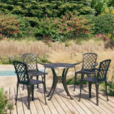 Bistro Set Black Cast aluminium Medium Decorative Inlays 3070608