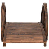 Garden Bridge with Half-wheel 99x50x38 cm Solid Wood Fir 363338