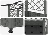 Raised Bed with Trellis and Roof Light Grey 163 x 40 x 129 cm 3423107