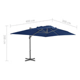 Cantilever Garden Parasol with Aluminium Pole 4x3 m Azure Blue 47003