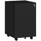 3-Drawer Vertical Filing Cabinet with Pencil Tray, Lock and 5 Wheels, Steel Mobile File Cabinet, for T3398P342469
