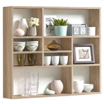 ZNTS FMD Wall-mounted Shelf with 9 Compartments Oak 428756