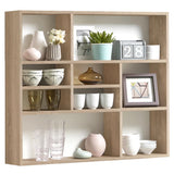 ZNTS FMD Wall-mounted Shelf with 9 Compartments Oak 428756