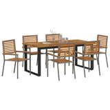 Garden Dining Set 7 pcs Grey Solid Acacia Wood 3365464