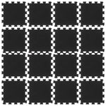 Rubber Floor Tiles 16 pcs Black 16 mm 30x30 cm 155671
