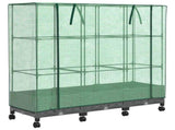 Garden Planter with Greenhouse Cover&Wheels 3 pcs Light Grey PP 3423064