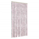 Fly Curtain Silver Grey and Pink 100x220 cm Chenille 377365
