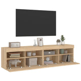 TV Wall Cabinets with LED Lights 2 pcs Sonoma Oak 80x30x40 cm 837202