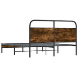 Bed Frame Without Mattress 150x200 cm Smoked Oak Engineered Wood 4100358