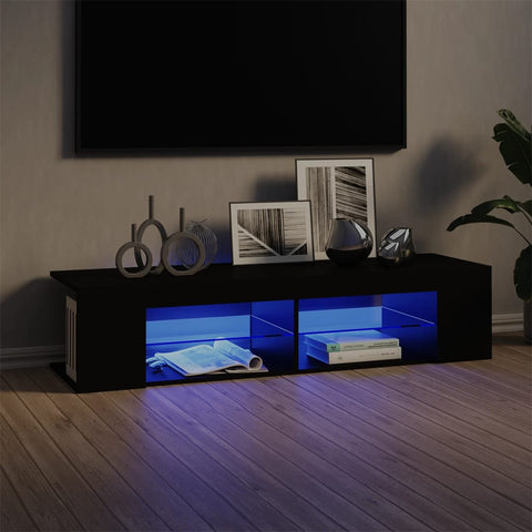 TV Cabinet with LED Lights Black 135x39x30 cm 804230