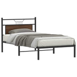 Bed Frame without Mattress Brown Oak 107x203 cm Engineered Wood 4106837