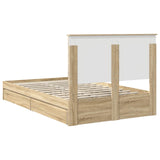 Storage Bed with Drawer Sonoma Oak 135 x 190 cm Engineered Wood 3409561