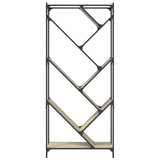 Bookcase Sonoma Oak 79x30x180 cm Engineered Wood and Metal 845432