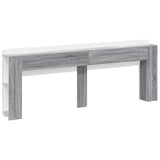 Headboard Cabinet with Storage Grey Sonoma Engineered Wood 8001234