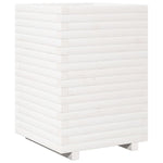 Garden Planter White 50x50x72 cm Solid Wood Pine 3282610