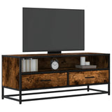 TV Cabinet Smoked Oak 100x34.5x40 cm Engineered Wood and Metal 848816