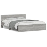 Bed Frame Grey Sonoma Engineered wood and Plywood Double Durable 3207502