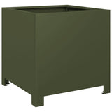 Garden Planter Olive Green 40x40x40 cm Steel 851205