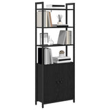 Book Cabinet Black Oak 60 x 24 x 161 cm Engineered Wood 883856