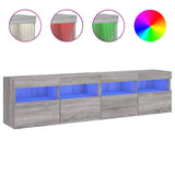 TV Wall Cabinets with LED Lights 2 pcs Grey Sonoma 80x30x40 cm 837208