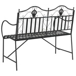 Garden Bench Black 104 x 54 x 93cm Steel 42008119