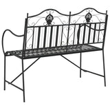 Garden Bench Black 104 x 54 x 93cm Steel 42008119