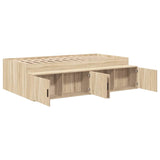 Storage Bed Frame Sonoma oak 100 x 200 cm Engineered wood 3335183