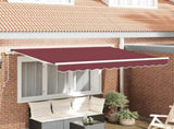 Retractable Awning Burgundy 300 x 200 cm Fabric 3329525