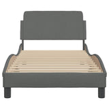 Bed Frame "Dover" Dark Grey 90x190 cm Single Fabric 373318