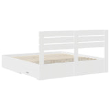 Bed Frame with Headboard White 200 x 200 cm Engineered Wood 3411609