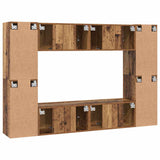 TV Cabinet Set 8 pcs Old wood 60 x 30 x 30 cm Engineered wood 3393375
