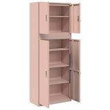 Storage Cabinet 2 pcs Pink 80 x 40 x 210 cm Steel Lockable 3438742