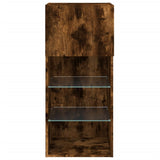 TV Cabinets with LED Lights 2 pcs Smoked Oak 40.5x30x90 cm 837052