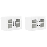 Wall Glass Cabinet LUCCA 2 pcs High Gloss White 60 x 31 x 40 cm 884974