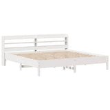 Bed Frame without Mattress White 180x200 cm Super King Solid Wood Pine 3306880