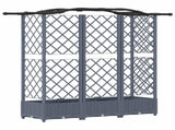 Raised Bed with Trellis and Roof Light Grey 163 x 40 x 126 cm 42032582