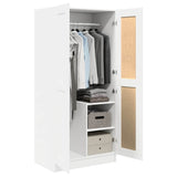 803434 Wardrobe White 82,5x51,5x180 cm Engineered Wood