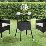 Garden Table Black Poly rattan Standard Lightweight 310598