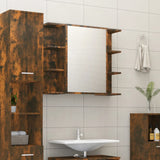 Bathroom Mirror Cabinet Smoked Oak 80x20.5x64 cm Engineered Wood 815522