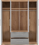 ZNTS Seville 4 Door 2 Drawer Wardrobe 100-101-114